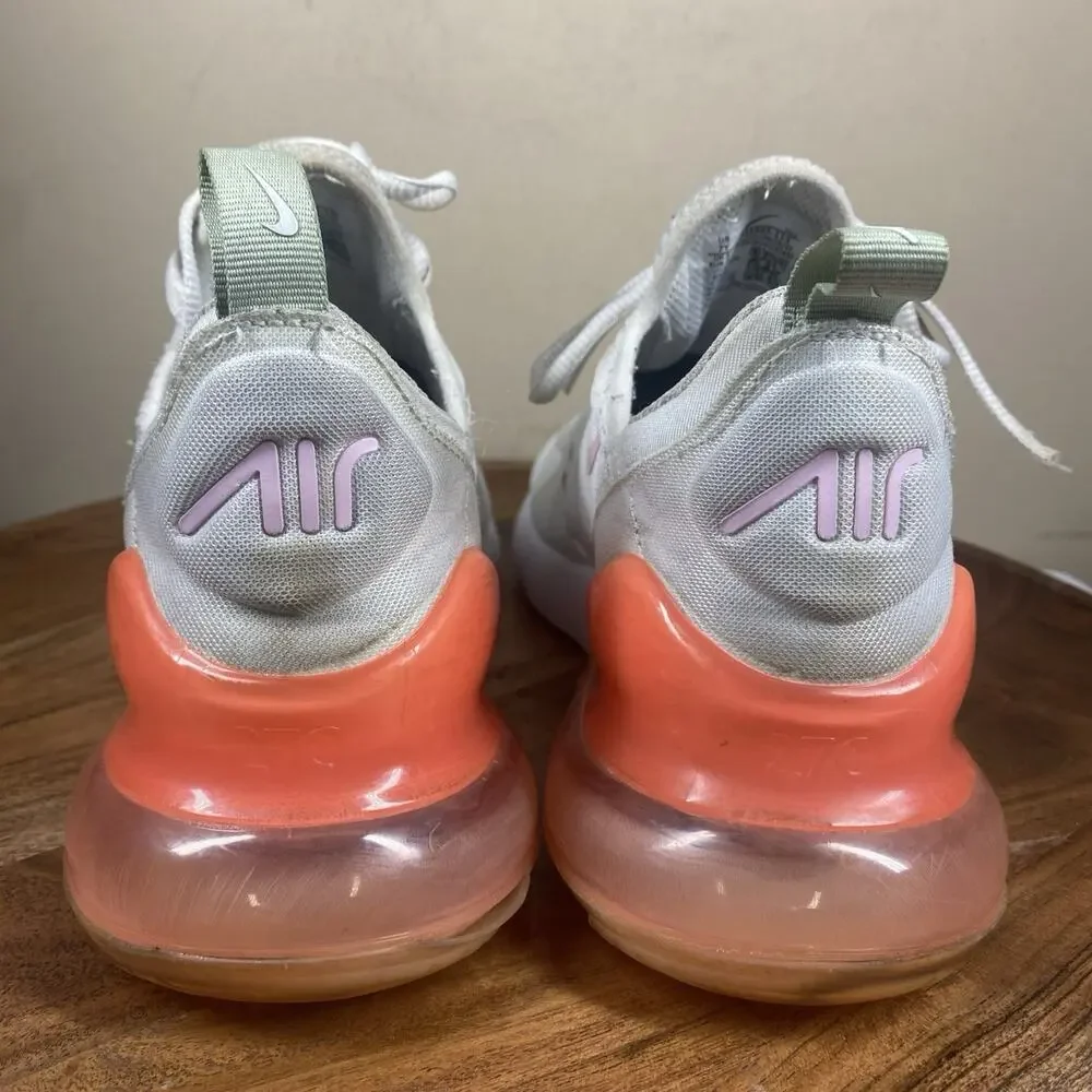 Nike Air Max 270 Womens White Orange Size 8.5 Athletic Shoes Sneakers 943345-113